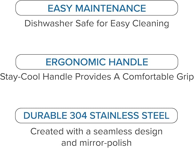 Viking Kitchen Utensils Set, 6 Piece Stainless Steel Cooking Utensil Set, Includes Spatulas, Spoons, Pasta Fork, and Deep Ladle, Hollow Forged, Silver