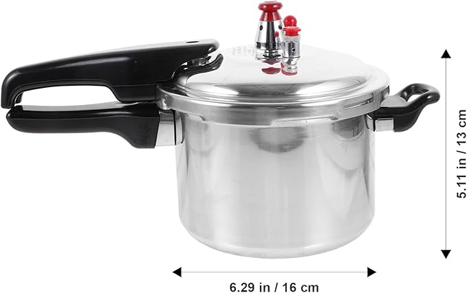DOITOOL Aluminum Pressure Cooker 16cm/6.3inch Bottom Small Pressure Cooker for Gas Stove Induction for Home Cooking, Silver