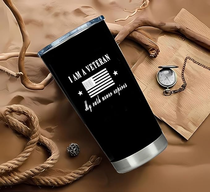 Army Insulated Tumbler with Challenge Souvenir,Great Engraved Gifts for Army Heroes!Veterans Day Gifts