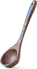 Gudamaye Pakkawood Rainbow Deep Soup Ladle with Spout, 9.6 inch Big Soup Ladle for Cooking
