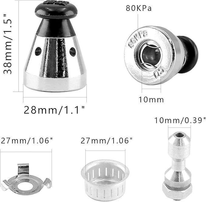 2PCS Universal Pressure Cooker Relief Jigger Valve with Exhaust Rod, Safe and Anti-blocking, Regulator Weight Pressure Control 80KPA
