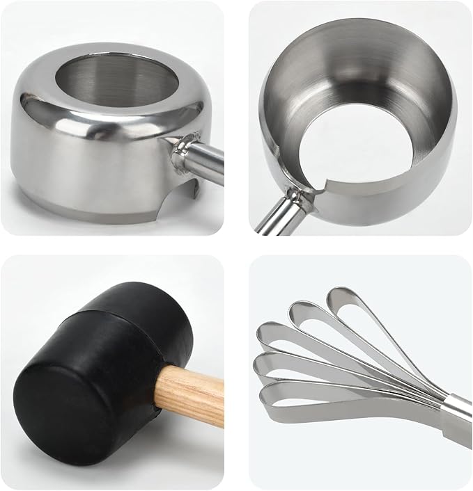 Coconut Opener Tool Set,Food Grade Coconut Opener,Coconut Scraper for Kitchens,Picnics and Beach Vacations