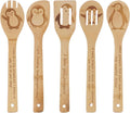 5PCS Penguin Wooden Cooking Spoons Set Penguin Gifts for Women Kitchen Decor Bamboo Cooking Utensil Spoons for Housewarming Wedding Anniversary Thanksgiving Christmas Gifts Mom Women