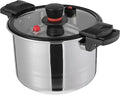7.4 Qt Stainless Steel Pressure Cooker, 60KPa Fast Pressure Pot with Glass Lid for All Stoves, Induction Cookers and Gas Stoves, Large Soup Stew Pot Olla De Presion