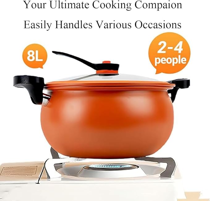 Multifunctional Large Capacity Non-stick Pressure Cooker, Micro Pressure Cooker, Versatile Micro Pressure Cooking Pot with Anti-Scalding Handle & Visual Glass Lid for Culinary Styles (Gray)
