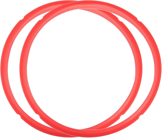 uxcell 2 Pcs Silicone Sealing Ring for Pressure Pot 8QT, Pressure Pot Inner Gasket Seal Rings Pressure Cooker Replacement Parts, Red