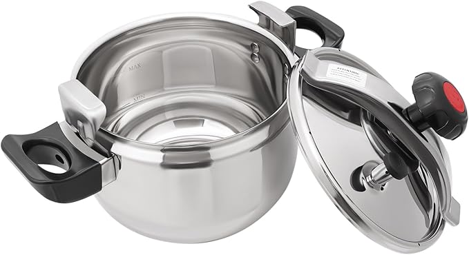 Stainless Steel Pressure Cooker, 7.4QT Induction Compatible Pressure Cooker, Automatic Pressure Limiting Valve, Pressure Stewing Pot, Compatible with Gas & Induction Cooker