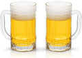COKTIK 2 Pack Heavy Large Beer Glasses with Handle - 14 Ounce Glass Steins, Classic Beer Mug glasses Set