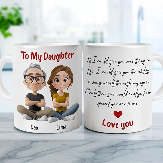 Wrappiness Personalized To My Daughter Coffee Mug from Dad - How Special You Are To Me Thoughtful Gift from Dad to His Girl on Birthday Christmas Mothers Day Wedding Graduation