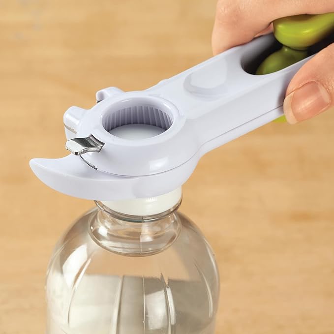 6 in 1 Can Opener, Crafted With 100% Durable Plastic and Metal, Easy Storage, Kitchen Gadgets - Measures 8" Long x 2 1/2" Wide, by Home Marketplace