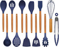 Kitchen Utensils Set - Silicone Cooking Utensils Set - 12 Pcs for Cooking, Spatula,Turner, Spoon, Brush, Useful Pots and Pans Accessories, Kitchen Gadgets for Non-Stick Cookware BPA FREE