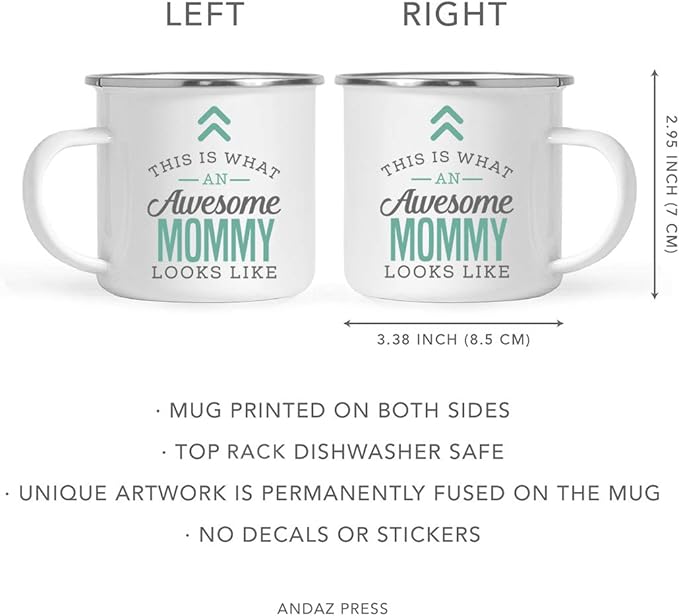 Andaz Press 11oz. Stainless Steel Campfire Coffee Mug Gift, This is What an Awesome Mommy Looks Like, 1-Pack, Birthday Gift Ideas Coworker Him Her, Includes Gift Box