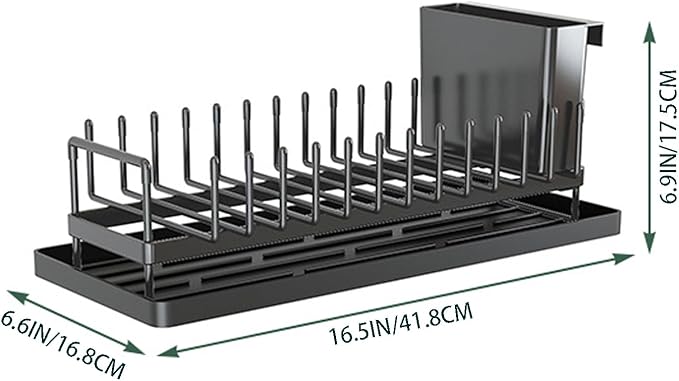 Cup Drying Rack Glass Water Bottle Dish Drying Dryer Rack Long Kitchen Sink Counter Drainer Over Tray Plate Forks Cups Spoons Organizer