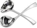 Comicfs 2 Pack Gravy Spoon Mini Gravy Ladle Drizzle Spoon 18/10 Stainless Steel Small Ladle with Pouring Spout Gravy ladle for Sauce Serving, Salad dressing and dressings, Dishwasher Safe