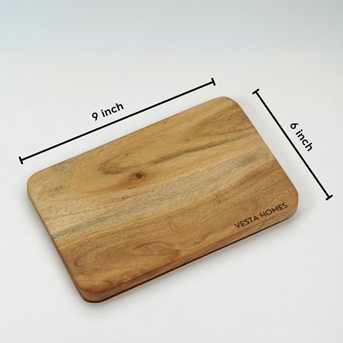 Vesta Homes Cutting Boards for Kitchen, Large Wood Chopping Board Set of 3 | Acacia Charcuterie Board | Wooden Trays for Meat, Serving Board for Fruit, Vegetables and Cheese | (15x10, 12x8, 9x6 inch)