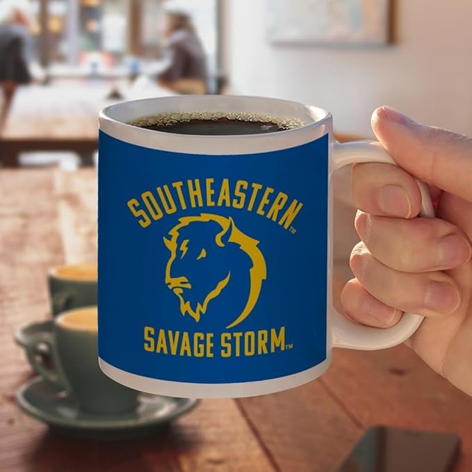 Southeastern Oklahoma State University Savage Storm Logo Ceramic Coffee Mug, Novelty Gift Mugs for Coffee, Tea and Hot Drinks, 11oz, White
