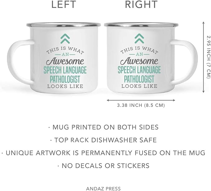 Andaz Press 11oz. Stainless Steel Campfire Coffee Mug, This is What an Awesome Speech Language Pathologist Looks Like, 1-Pack, Birthday Gift Ideas Coworker Him Her, Includes Gift Box