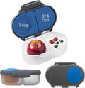 b.box Snack Box Reusable Snack Containers with Lids 2 compartments, Bento Box for kids and toddlers, Leakproof Lunch Box, BPA free and Dishwasher Safe Snack Container (Blue Slate, 1 3/4 Cup)