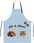 Custom Dog Face Apron for Men Women, Personalized Photo Bib Apron with Pockets, Customized Chef Aprons