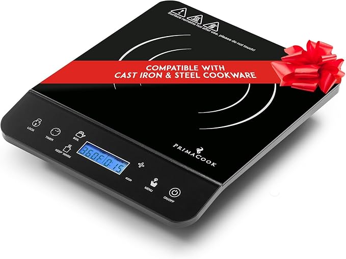 Portable Induction Cooktop - Single Burner Induction Hot Plate - Safe, Fast Heating for Gourmet Cooking - Sleek Design with Touch Controls - Energy Efficient Home Food Preparation (Black)