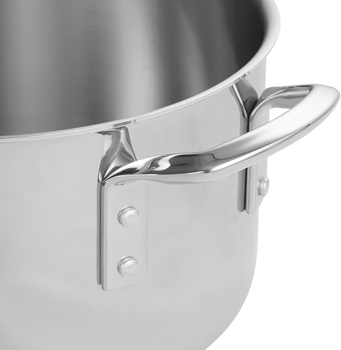 WINCO Tri-Ply Stock Pot, 6-quart-qt-6qt, Silver