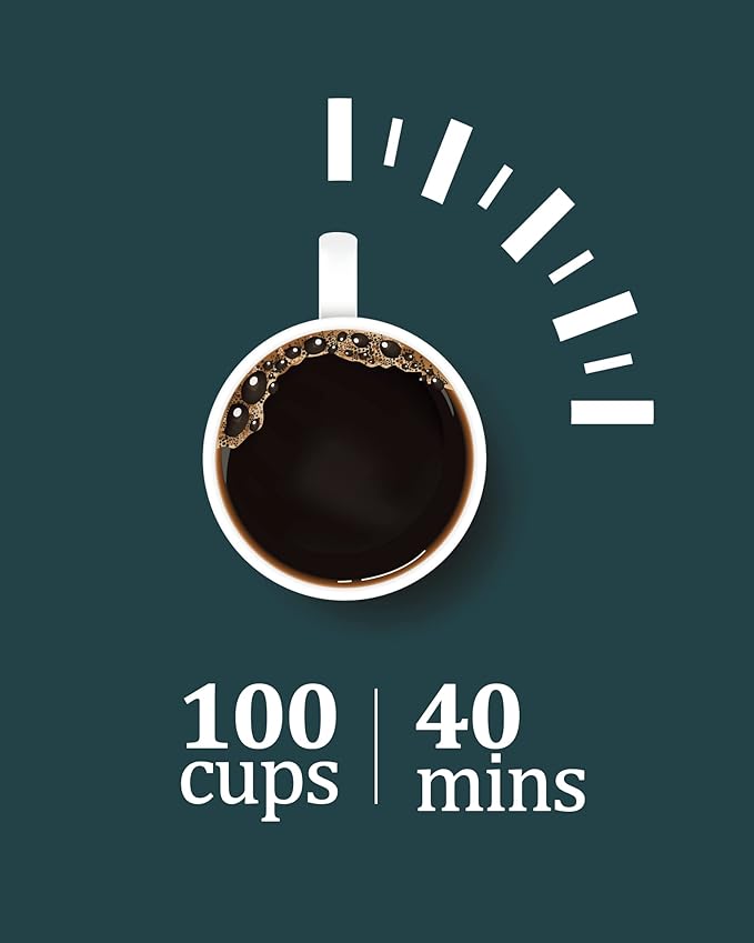 110 Cup Coffee Urn, 16L/3.51Gal Large Capacity Stainless Steel Hot Beverage Dispenser, Fast Brew Rapid Extraction, Auto Temperature Control Faucet, Commercial Coffee Maker for Party Buffet Catering