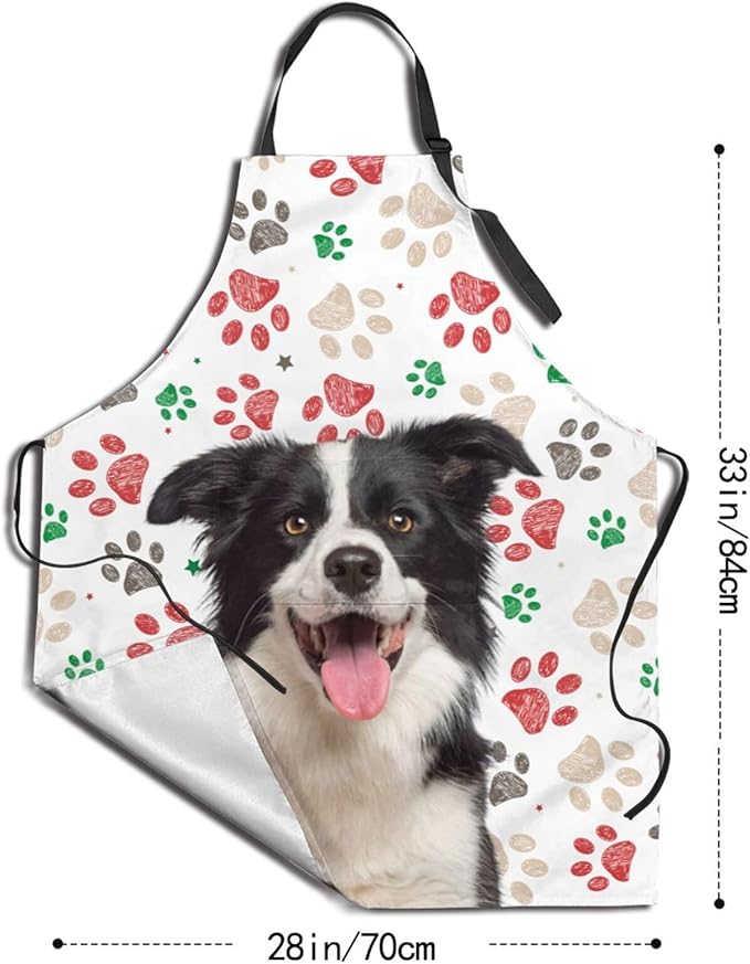 Custom Face Apron for Men Women, Personalized Photo Apron with Pockets, Customized Kitchen Aprons