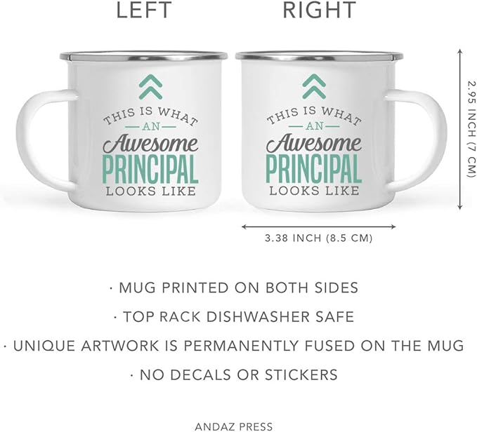 Andaz Press 11oz. Stainless Steel Campfire Coffee Mug Gift, This Is What an Awesome Principal Looks Like, 1-Pack, Includes Gift Box, Principal Cup for Drinking