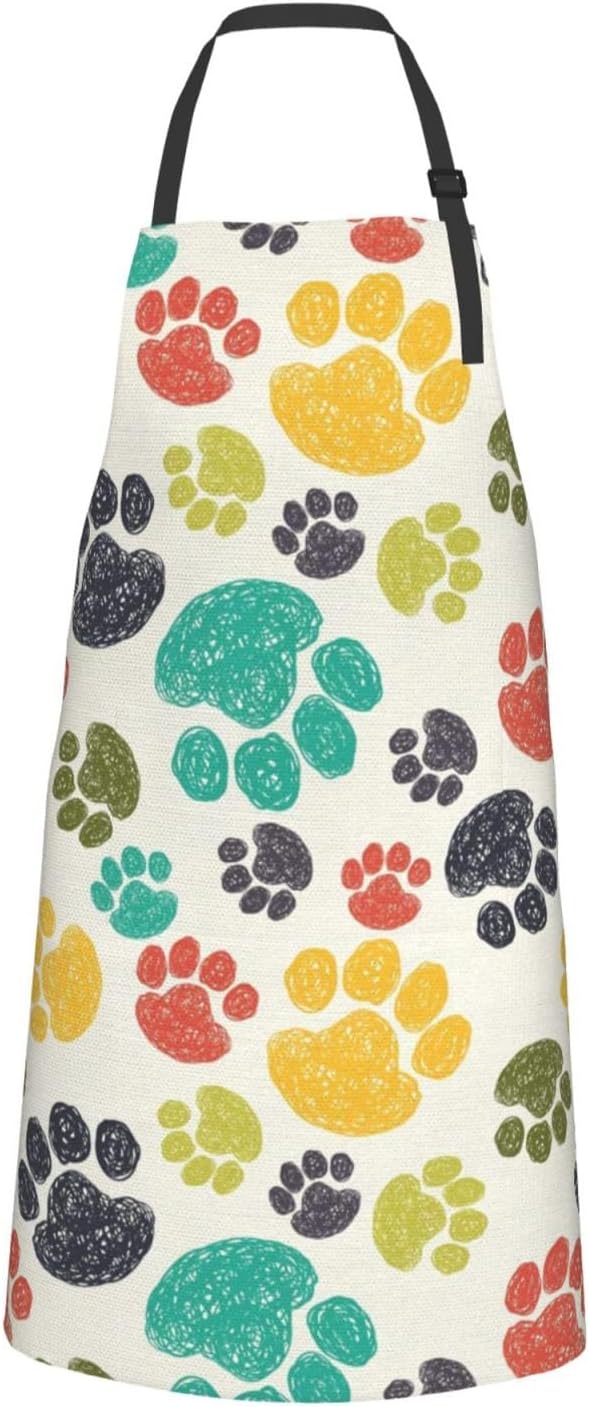 Apron Bib with 2 Pockets and Adjustable Neck Waterproof Kitchen Cooking Gardening Chef Aprons for Women Men