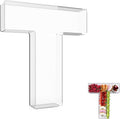 13.8" Extra Large Acrylic Letter Charcuterie Board Box, Reusable Fillable Letter Cake Candy Dish Display Serving Tray for Birthday Anniversary Party Decoration (T)