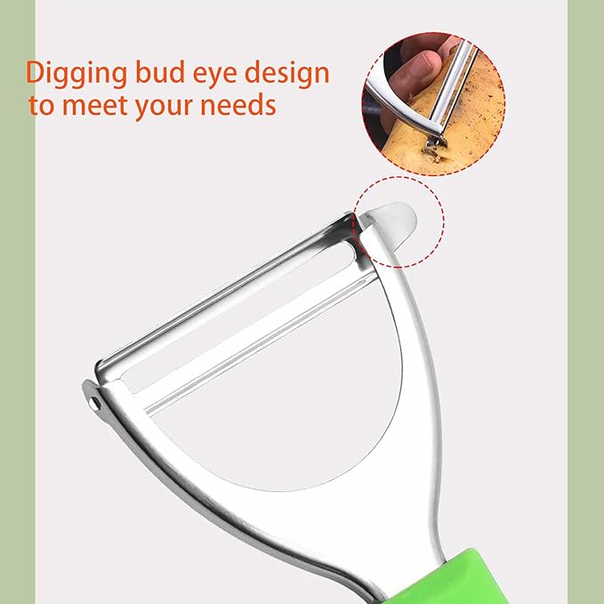 Vegetable peeler, kitchen stainless steel 2-piece set, equipped with ultra sharp stainless steel blades and comfortable grip, potato peeler, carrot peeler, apple peeler, kitchen peeler