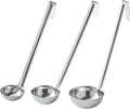 OCS Parts Set of 3 Stainless Steel Culinary Ladles | One-Piece Dishwasher Safe Home, Restaurant, Buffet and Catering Serving Ladle for Sauces, Soup, Gravy, and Salad Dressing (2-6 - 12 Ounce)