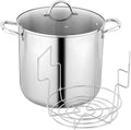 GreatChef Stock Pot Stainless Steel for Cooking Riveted Handle, Heavy Duty Vessel,Induction Compatible All Cooktops in Use, Dishwasher & Oven Safe (20 Quart + Canning Rack)