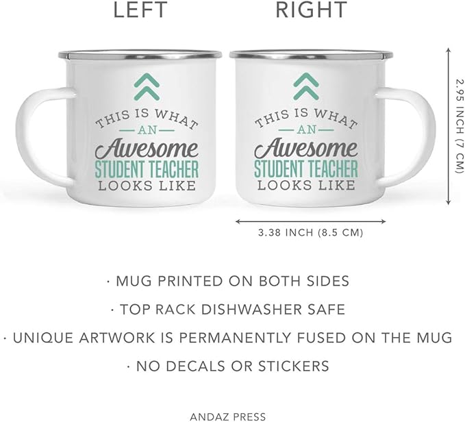Andaz Press 11oz. Stainless Steel Campfire Coffee Mug, This Is What an Awesome Student Teacher Looks Like, 1-Pack, Birthday Gift Ideas for Coworker, Includes Gift Box