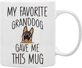 QASHWEY German Shepherd Dog Grandma Gifts Mug, Funny German Shepherd Dog Lover Owner Coffee Mug Tea Cup Gifts for Grandma Grandpa, My Favorite Granddog Gave Me This Mug Coffee Cups Ceramic 11oz