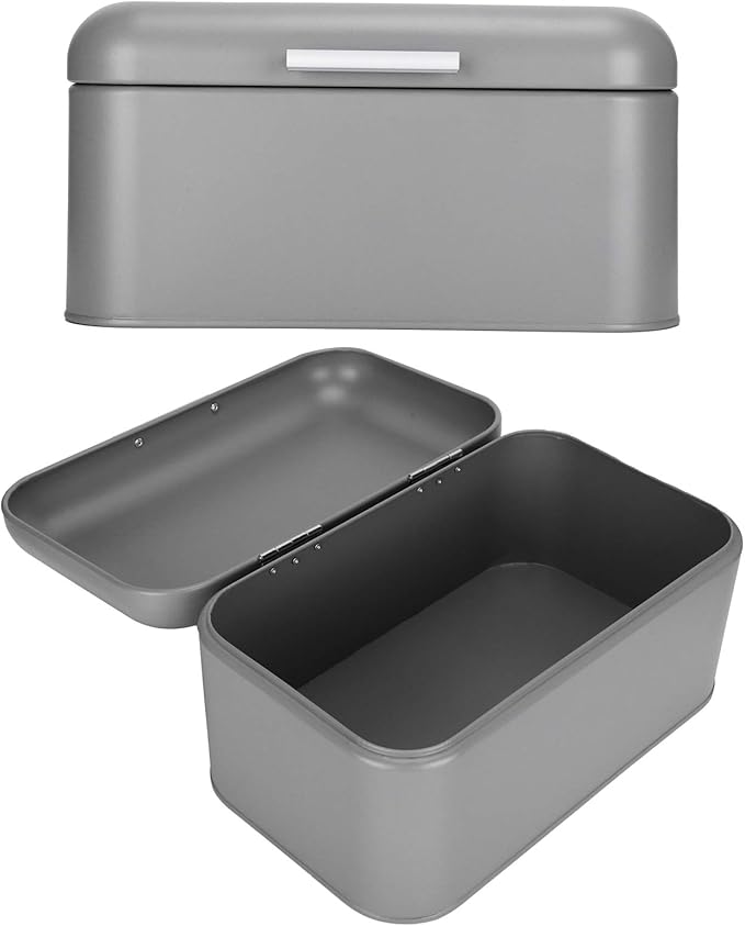 Large Bread Box,Iron Bread Box with Lid,Metal Bread Storage Bin,Bread Keeper Container,Bread Containers Storage,Modern Solid Color Retro Style,for Kitchen Counter