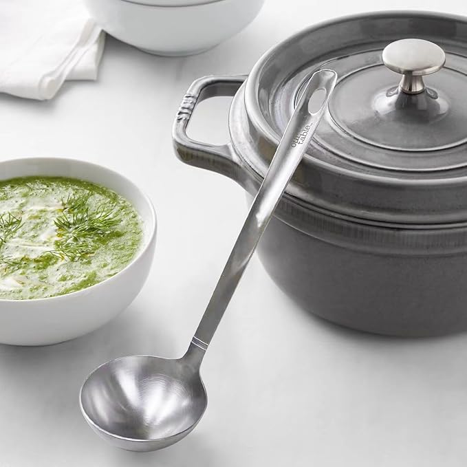 Stainless Steel Kitchen Ladle, Heavy Duty One-Piece Construction Cooking Ladle, Punch Soup and Stew Serving Ladles Scoop
