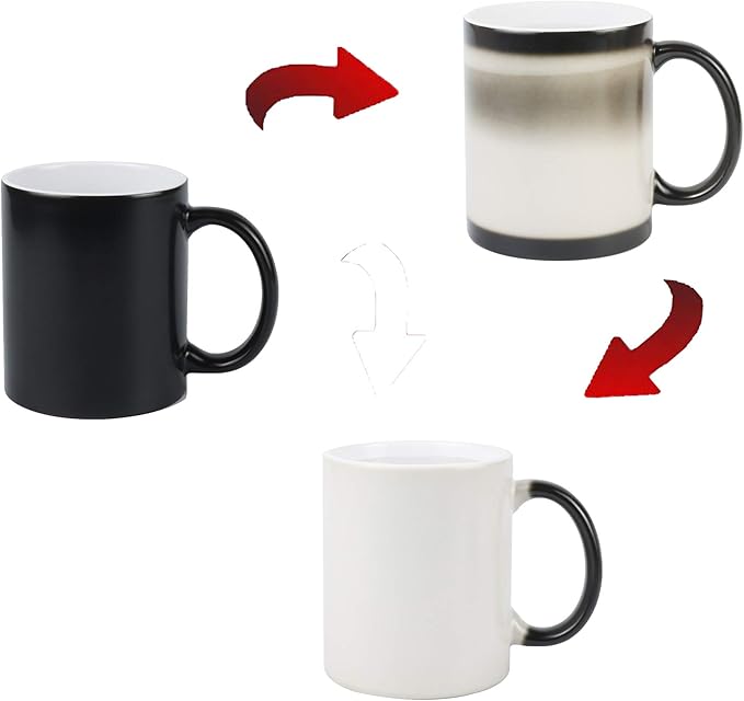 11oz Color Changeable Sublimation Mug Black, Packed in White Box, Case of 24