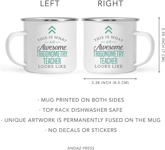 Andaz Press 11oz. Stainless Steel Campfire Coffee Mug Gift, This is What an Awesome Trigonometry Teacher Looks Like, 1-Pack, Birthday Gift Ideas Coworker Him Her, Includes Gift Box