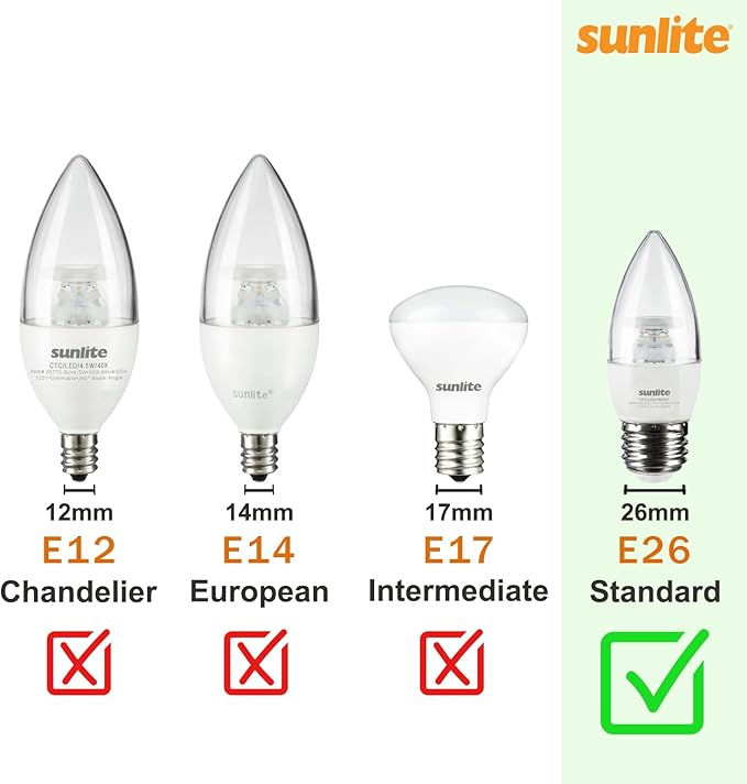 Sunlite ShabBulb, Shabbat Permissible LED Light Bulb, 7 Watt (40 Watt Equivalent) 3000K Warm White, 3 Pack