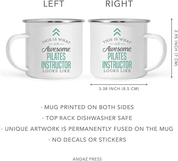 Andaz Press 11oz. Stainless Steel Campfire Coffee Mug Gift, This is What an Awesome Pilates Instructor Looks Like, 1-Pack, Birthday Gift Ideas Coworker Him Her, Includes Gift Box