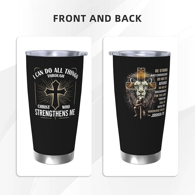 Christian Gifts for Men, Religious Coffee Mugs, Christian Tumbler, 20oz Coffee Tumbler, Religious Coffee Mugs, Spiritual Gifts for Men