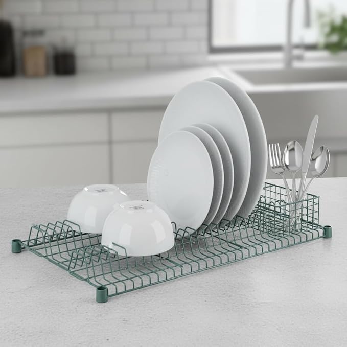 Green Epoxy Wire Drying Rack Shelf, 24x48 Inches, NSF Listed, 35-Pan Capacity, Commercial Kitchen Storage