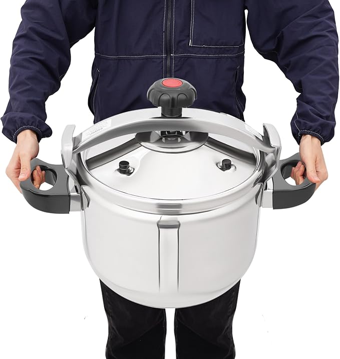 23Qt Stainless Steel Pressure Cooker, Commercial Olla de Presion, Large Pressure Canners, 60Kpa Pressure Stewing Pot with Safety Lock, Induction Compatible