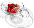 NUTRIUPS 2 Pack 7 inch Tempered Glass Bowls, 14oz Glass Cereal Bowls Set, Shallow Glass Dessert Serving Bowls, Clear Glass Bowls for Kitchen, Salad, Soup, Ice Cream and Candy