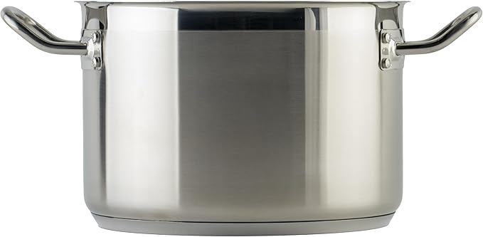Winco Heavy-Duty Stainless Steel Stock Pot with Cover, 8 Quart
