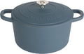 Crock-Pot Artisan 5-Quart Round European Enameled Cast Iron Dutch Oven with Lid – Matte Navy Blue, Durable Oven Safe Cookware