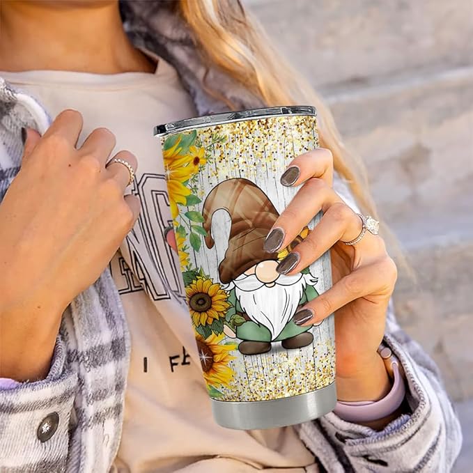 Gnome Couple Tumbler 20oz Stainless Steel Insulated Coffee Travel Mug Cup Gift for Wife Husband Boyfriend Girlfriend Gifts for Birthday Valentines Anniversary Christmas