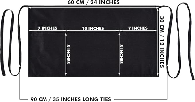 Dreamology Waist Apron,Half Apron,Server Aprons with 3 Pockets,Aprons For Women,Waiter and Waitress Apron with Pockets,Waist Apron with Pocket,Aprons for Servers (1 Pack)