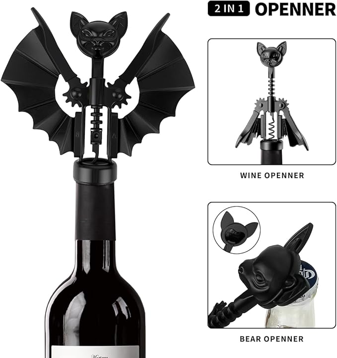 Goth Wine Opener - Stocking Stuffers Wine Gifts for Adults,Witchy Gifts for Women, Funny Kitchen Gadgets,White Elephant Gag Gifts for Adults